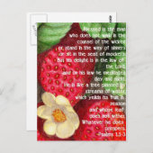 Bibelverse und Erdbeere Postkarte (Vorne/Hinten)