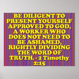 Bibelverse vom 2. Timothy 2:15. Poster