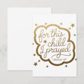 Bibelverse von 1 Samuel 1:27 Begleitkarte (Vorne/Hinten)