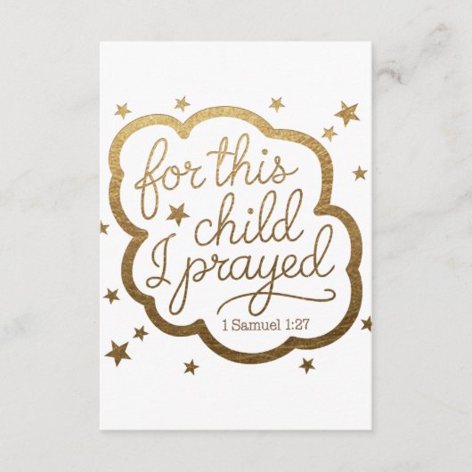 Bibelverse von 1 Samuel 1:27 Begleitkarte (Vorderseite)
