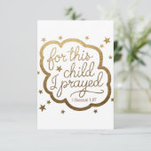 Bibelverse von 1 Samuel 1:27 Begleitkarte (Stehend Vorderseite)