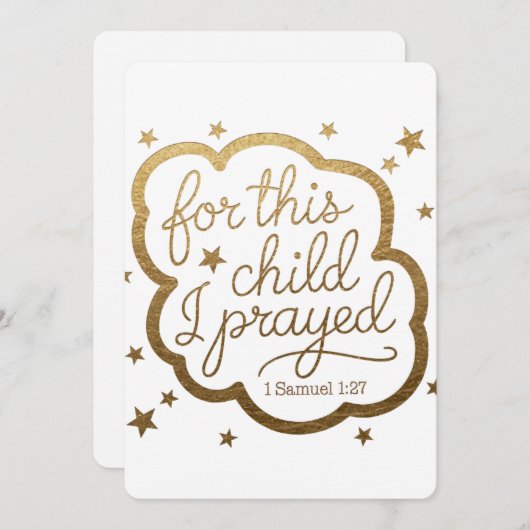 Bibelverse von 1 Samuel 1:27 Einladung (Vorne/Hinten)