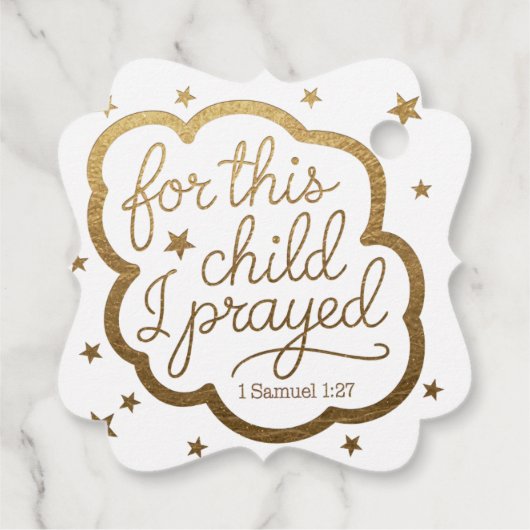 Bibelverse von 1 Samuel 1:27 Geschenkanhänger (Rückseite)