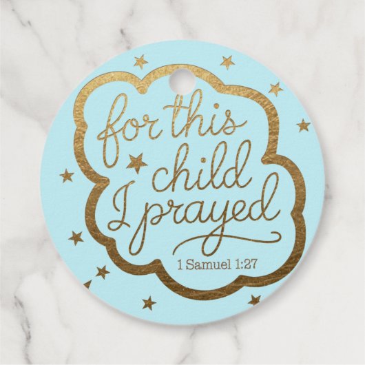 Bibelverse von 1 Samuel 1:27 Geschenkanhänger (Rückseite)