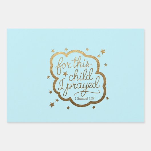 Bibelverse von 1 Samuel 1:27 Geschenkpapier Set (Vorderseite 2)