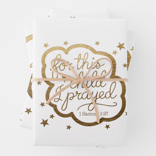 Bibelverse von 1 Samuel 1:27 Geschenkpapier Set (Beispiel)