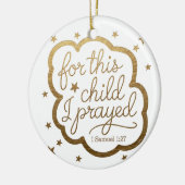 Bibelverse von 1 Samuel 1:27 Keramik Ornament (Links)