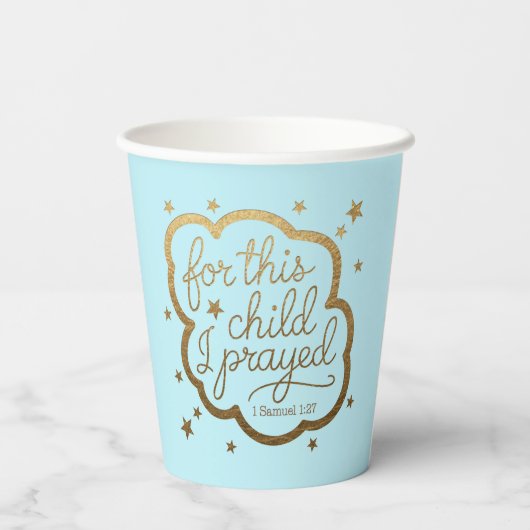 Bibelverse von 1 Samuel 1:27 Pappbecher (Rückseite)