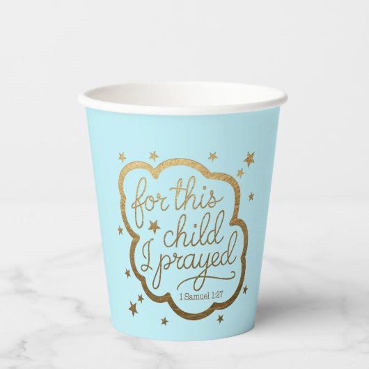 Bibelverse von 1 Samuel 1:27 Pappbecher (Vorderseite)