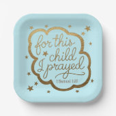 Bibelverse von 1 Samuel 1:27 Pappteller (Vorderseite)