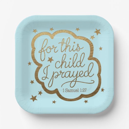 Bibelverse von 1 Samuel 1:27 Pappteller (Vorderseite)