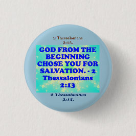 Bibelverse von 2 Thessaloniker 2:13. Button
