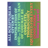 Bibelverse von 2 Timothy 3:16-17. Tischdecke (Vorderseite)