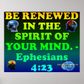 Bibelverse von Ephesians 4:23. Poster (Vorne)
