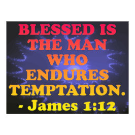 Bibelverse von James 1:12. Fotodruck