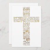 Bibelverse von John 14 Golden Memorial Service Einladung (Vorne/Hinten)