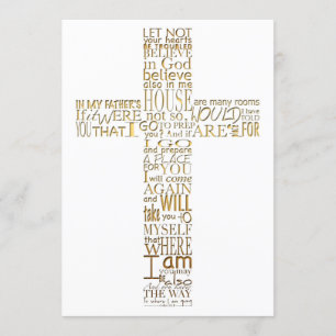 Bibelverse von John 14 Golden Memorial Service Einladung