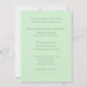 Bibelverse von John 14 Memorial Service 10 Einladung (Rückseite)