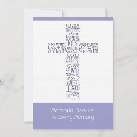 Bibelverse von John 14 Memorial Service 6 Einladung (Vorderseite)
