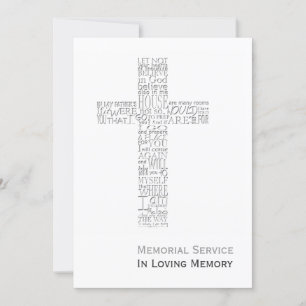 Bibelverse von John 14 White Memorial Service Einladung
