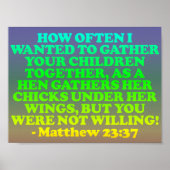 Bibelverse von Matthew 23:37. Poster (Vorne)