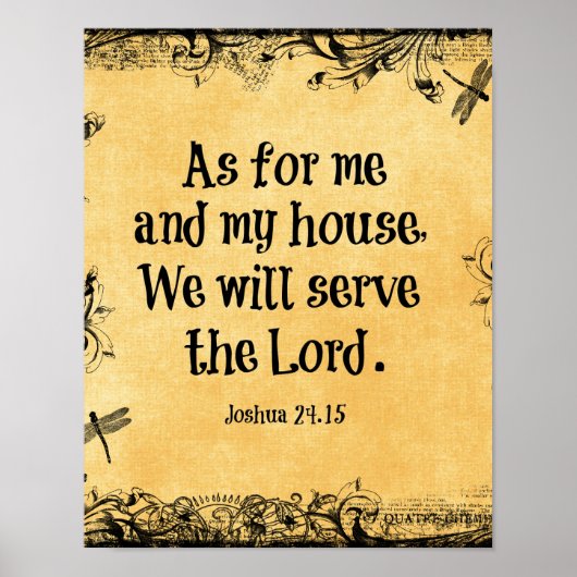 Bibelverse: Was mich und mein Haus betrifft, Poster (Vorne)