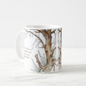 Bibelverse Winterbaum individuell anpassbar Kaffeetasse (Vorderseite Links)