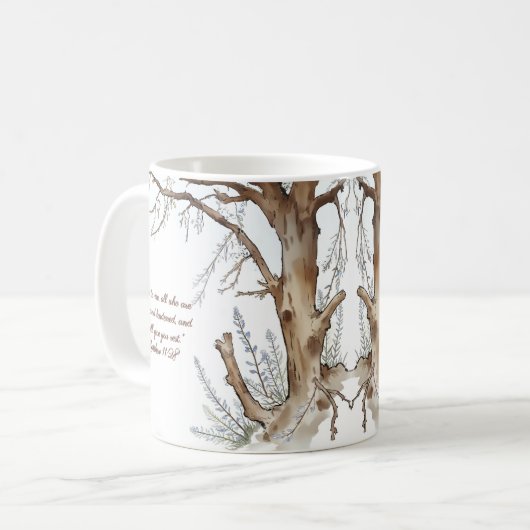 Bibelverse Winterbaum individuell anpassbar Kaffeetasse (Vorderseite Links)