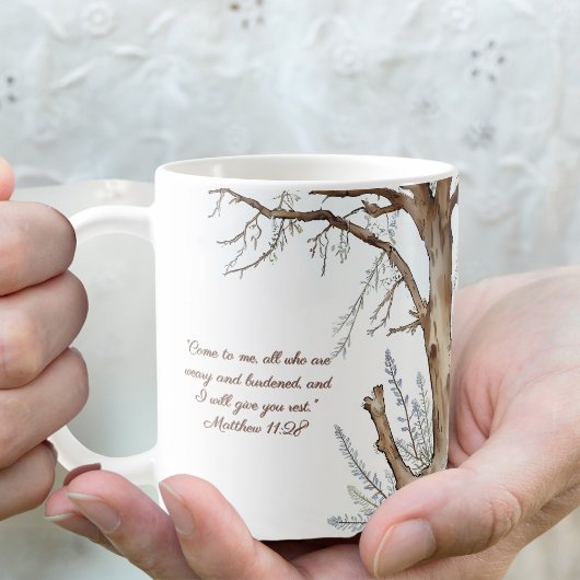 Bibelverse Winterbaum individuell anpassbar Kaffeetasse