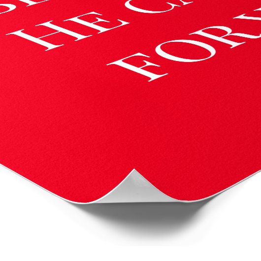 Bibelverse zerren Ihre Angst rot und weiß Poster (Ecke)