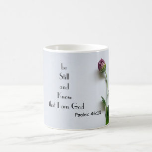 Bibelverse Zitat Psalm 46:10 morgens Kaffeemaschin Kaffeetasse