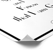 Bibelverse Zitat Psalm 46:10 Schwarze und Weiße Ma Poster (Ecke)