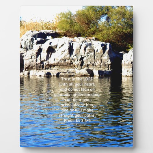 Bibelverse Zitat über Vertrauenssprichwörter 3:5-6 Fotoplatte (Vorderseite)