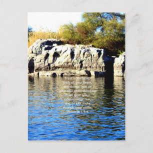 Bibelverse Zitat über Vertrauenssprichwörter 3:5-6 Postkarte