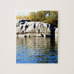 Bibelverse Zitat über Vertrauenssprichwörter 3:5-6 Puzzle