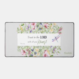 Bibelverse zur Förderung der botanischen Wasserfar Schreibtischunterlage