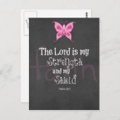 Bibelverse zur Sensibilisierung für Brustkrebs Postkarte (Vorne/Hinten)