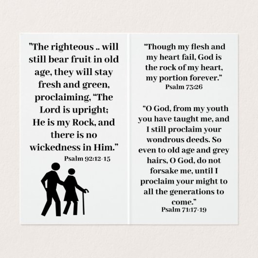 Bibelversen für Senioren Visitenkarten (Innenseite Aufgefaltet)