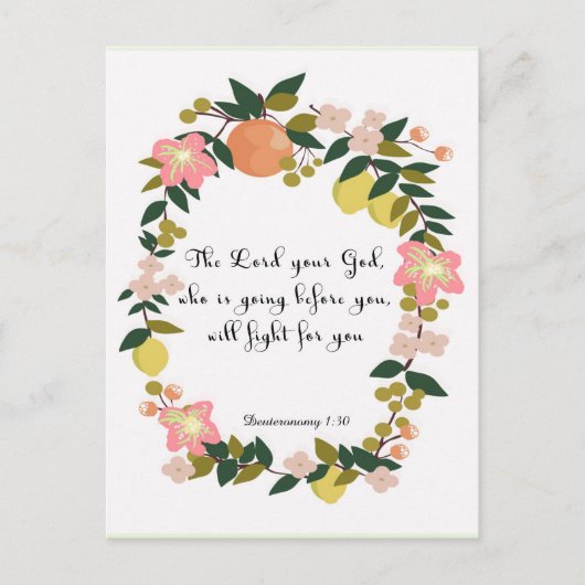 Bibelversen Kunst - Deuteronomie 1:30 Postkarte (Vorderseite)