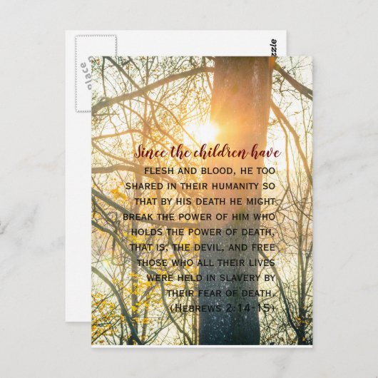 Bibelversen, Sonnenuntergang, Hebräer 2 Postkarte (Vorne/Hinten)
