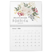 Bibelversen und Blumenfarben Christlich Kalender (Jan 2026)