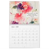 Bibelversen und Blumenfarben Christlich Kalender (Mär 2027)