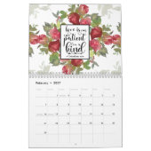 Bibelversen und Blumenfarben Christlich Kalender (Feb 2027)