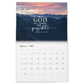 Bibelversen und Gebirge Christlich Kalender (Feb 2027)