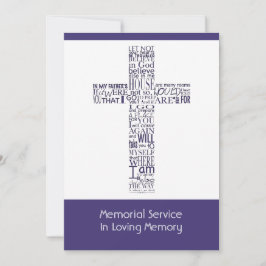 Bibelversen von John 14 Lila Memorial Service Einladung