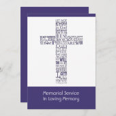 Bibelversen von John 14 Lila Memorial Service Einladung (Vorne/Hinten)