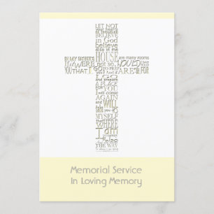 Bibelversen von John 14 Memorial Service 12 Einladung