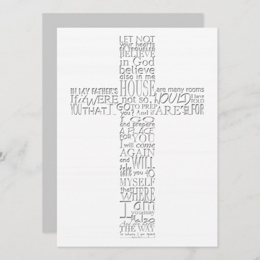 Bibelversen von John 14 Memorial Service Einladung (Vorne/Hinten)