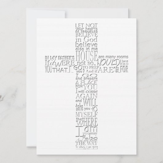 Bibelversen von John 14 Memorial Service Einladung (Vorderseite)