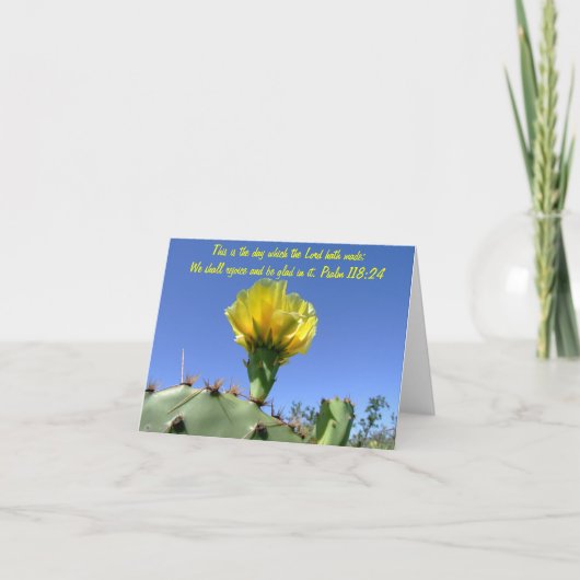 Bibelversfreier raum notecard Kaktus-Blume Karte (Vorderseite)
